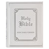 White Faux Leather King James Version Family Bible