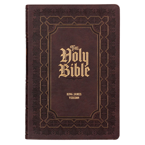 Burgundy Faux Leather Large Print King James Study Bible with Thumb Index