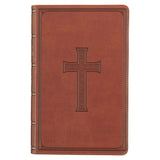 Honey Brown Faux Leather Giant Print Standard-size King James Version Bible with Thumb Index