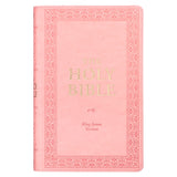 Sunrise Pink Faux Leather Giant Print Standard-size King James Version Bible with Thumb Index