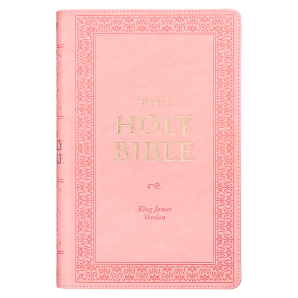 Sunrise Pink Faux Leather Giant Print Standard-size King James Version Bible with Thumb Index