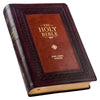Burgundy and Saddle Tan Faux Leather Large Print King James Version Study Bible with Thumb Index
