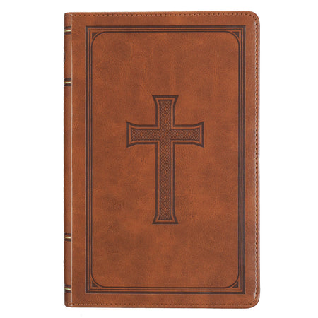 Honey Brown Faux Leather Giant Print Standard-size King James Version Bible with Thumb Index