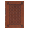 Diamond Honey-brown Faux Leather Full-size Giant Print King James Version Bible with Thumb Index