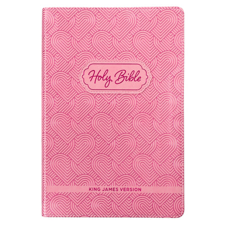 Pearlized Cherry Pink Faux Leather King James Version Gift Edition Bible