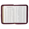 Maroon Faux Leather Compact King James Version Bible with Zipper Closure