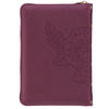 Maroon Faux Leather Compact King James Version Bible with Zipper Closure