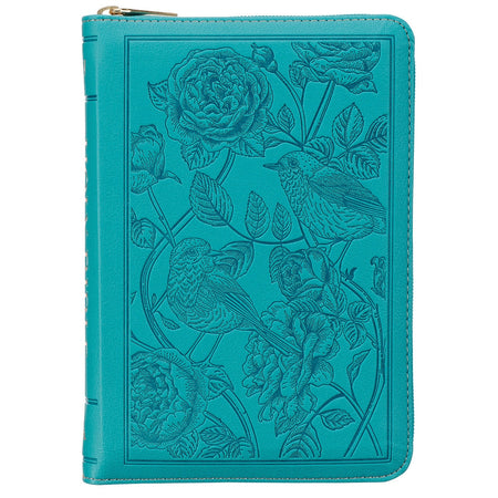 NKJV Thinline Bible Compact Burgundy Floral Design (Red Letter Edition)