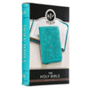 Teal Faux Leather Compact King James Version Bible with Zipper Closure