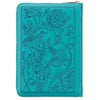 Teal Faux Leather Compact King James Version Bible with Zipper Closure