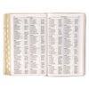 White Floral Faux Leather Giant Print Standard-size King James Version Bible with Thumb Index