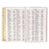 White Floral Faux Leather Giant Print Standard-size King James Version Bible with Thumb Index