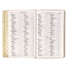 White Floral Faux Leather Giant Print Standard-size King James Version Bible with Thumb Index