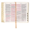 White Floral Faux Leather Giant Print Standard-size King James Version Bible with Thumb Index