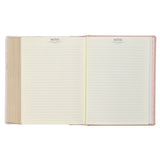 Rosy Coral Floral Faux Leather Hardcover King James Version Note-taking Bible