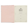 Rosy Coral Floral Faux Leather Hardcover King James Version Note-taking Bible