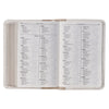 Pearlized White and Taupe Faux Leather King James Version Pocket Bible