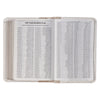 Pearlized White and Taupe Faux Leather King James Version Pocket Bible