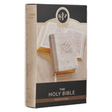 Pearlized White and Taupe Faux Leather King James Version Pocket Bible