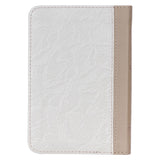 Pearlized White and Taupe Faux Leather King James Version Pocket Bible