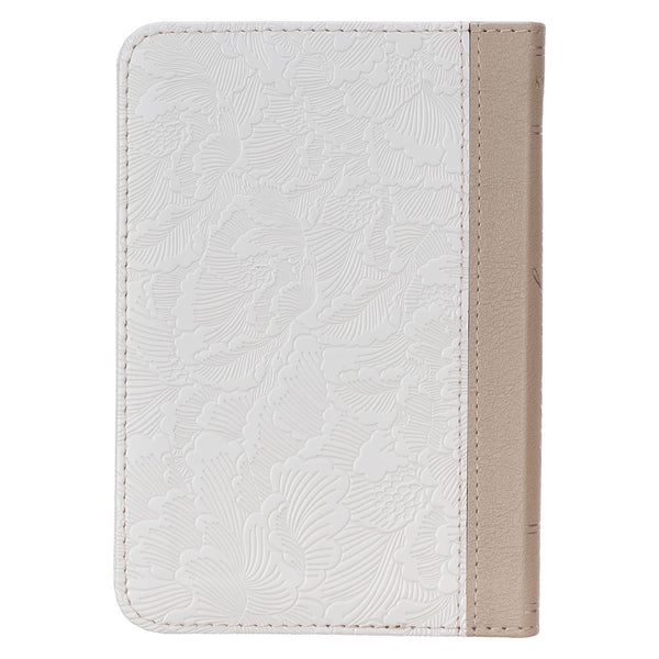 Pearlized White and Taupe Faux Leather King James Version Pocket Bible