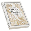 White and Gold Faux Leather Large Print Thinline King James Version Bible with Zippered Closure and Thumb Index