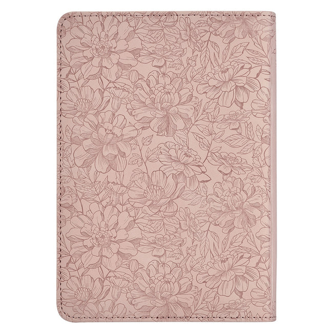 Blush Pink Floral Faux Leather Compact King James Version Bible
