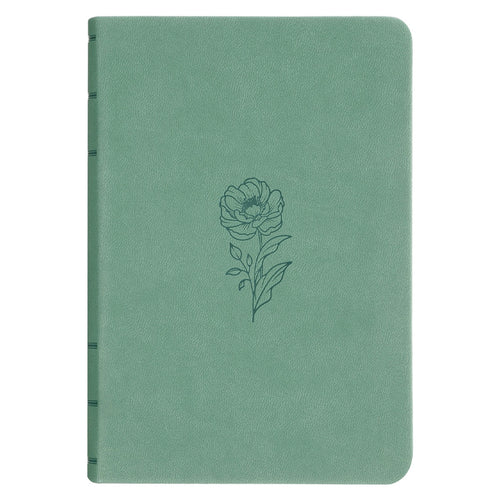 Teal Bloom Faux Leather Compact King James Version Bible - KI Gifts Christian Supplies