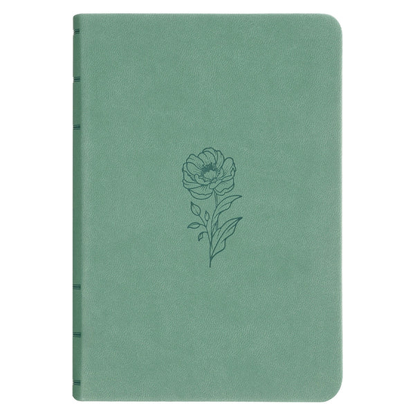 Teal Bloom Faux Leather Compact King James Version Bible - KI Gifts Christian Supplies
