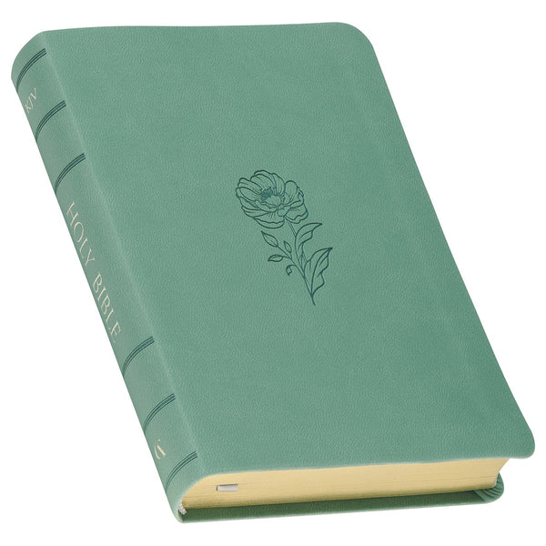 Teal Bloom Faux Leather Compact King James Version Bible