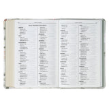 Lichen Gray Floral Faux Leather Hardcover King James Version Bible - Psalm 23:3