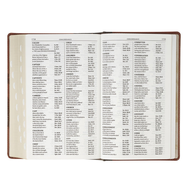 Rooted Brown Faux Leather Hardcover Standard-size Giant Print King James Version Bible with Thumb Index
