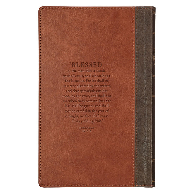 Rooted Brown Faux Leather Hardcover Standard-size Giant Print King James Version Bible with Thumb Index