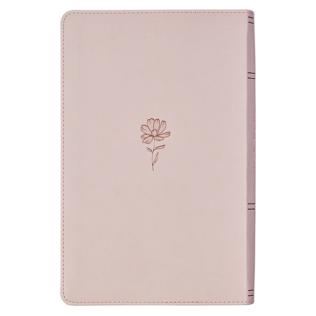 Blush Floral Faux Leather Standard-size Giant Print KJV Bible Thumb Index