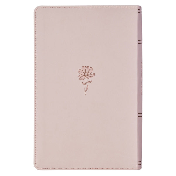 Blush Floral Faux Leather Standard-size Giant Print KJV Bible Thumb Index