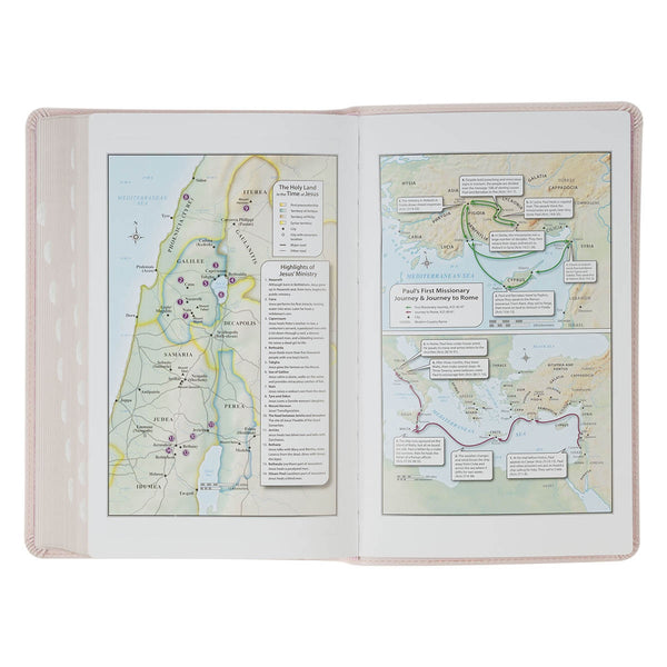 Blush Floral Faux Leather Standard-size Giant Print KJV Bible Thumb Index