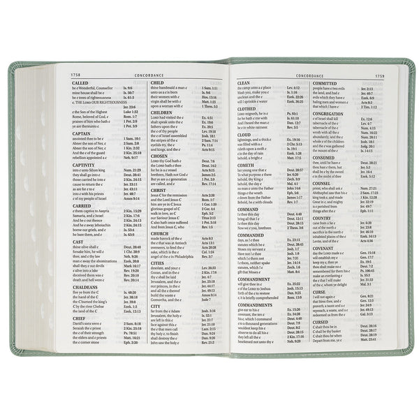 Teal Floral Faux Leather Giant Print Standard-size King James Version Bible with Thumb Index