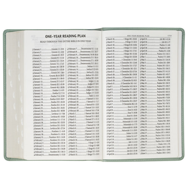 Teal Floral Faux Leather Giant Print Standard-size King James Version Bible with Thumb Index