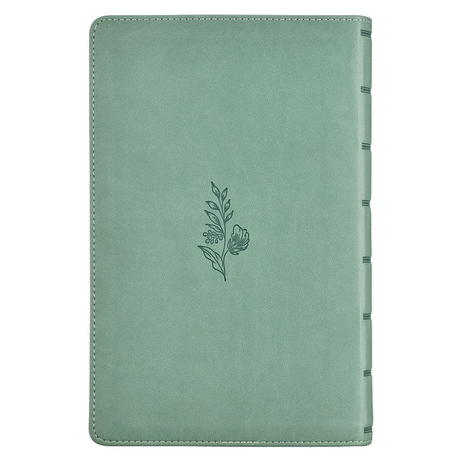 Teal Floral Faux Leather Giant Print Standard-size King James Version Bible with Thumb Index