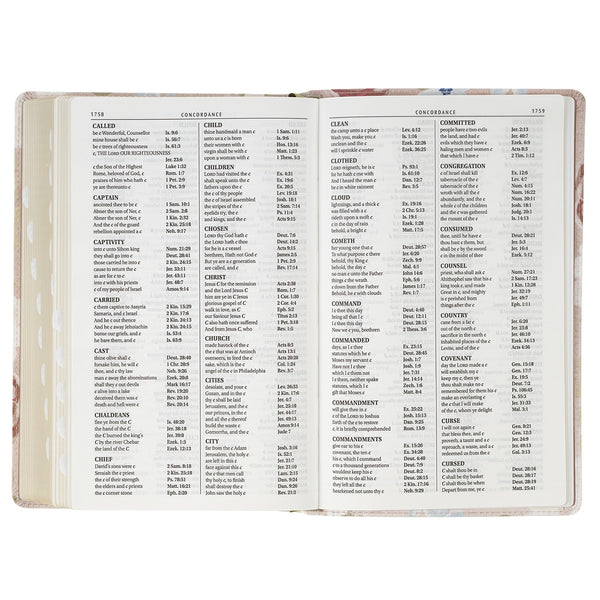 Pink Floral Faux Leather Giant Print Standard-Size King James Version Bible with Thumb Index
