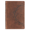 Brown Crown of Thorns Giant Print Full-size King James Version Bible with Thumb Index - KI Gifts Christian Supplies
