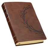 Brown Crown of Thorns Giant Print Full-size King James Version Bible with Thumb Index
