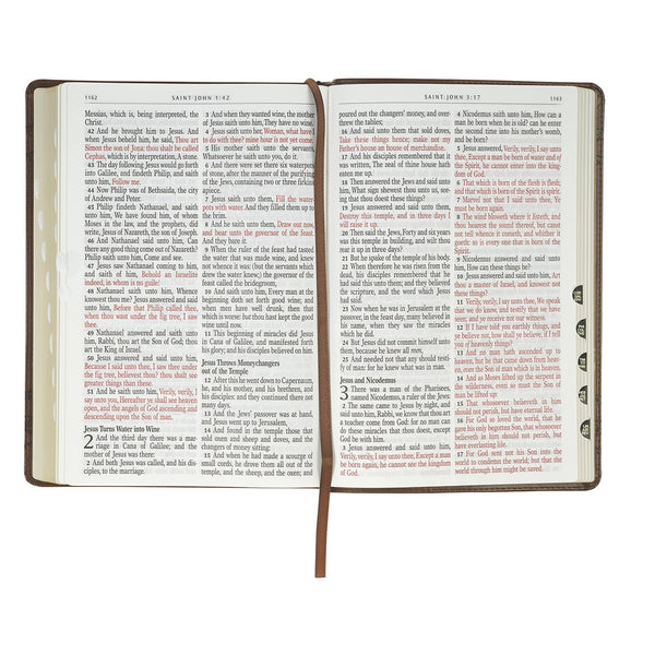 Brown Crown of Thorns Giant Print Full-size King James Version Bible with Thumb Index