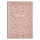 Blush Pink Floral Giant Print Full-size King James Version Bible with Thumb Index - KI Gifts Christian Supplies