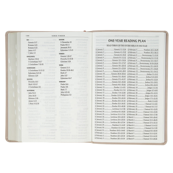 Blush Pink Floral Giant Print Full-size King James Version Bible with Thumb Index
