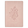 Pink Floral Faux Leather Large Print Thinline King James Version Bible with Thumb Index - KI Gifts Christian Supplies