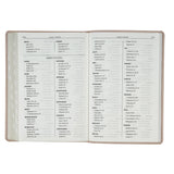 Pink Floral Faux Leather Large Print Thinline King James Version Bible with Thumb Index