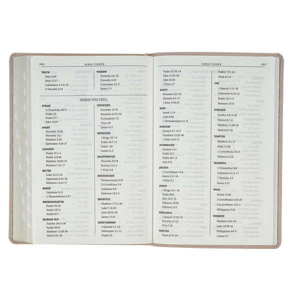 Pink Floral Faux Leather Large Print Thinline King James Version Bible with Thumb Index