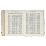 Cream Floral Faux Leather KJV Note-taking Bible - Psalm 91:4