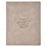 Trust Taupe Faux Leather Large Print King James Version Note-taking Bible - Proverbs 3:5 - KI Gifts Christian Supplies